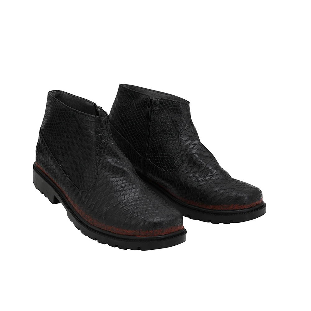 Good Omens Demon Crowley Cosplay Boots Black Leather Shoes Custom Made Any Size (3)
