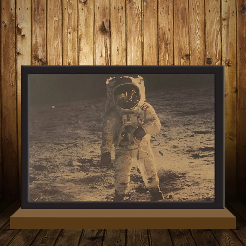Классический космический астронавт Луна посадки Фэнтези плакат на крафт-бумаге домашний декор наклейка на стену naklejki na sciane