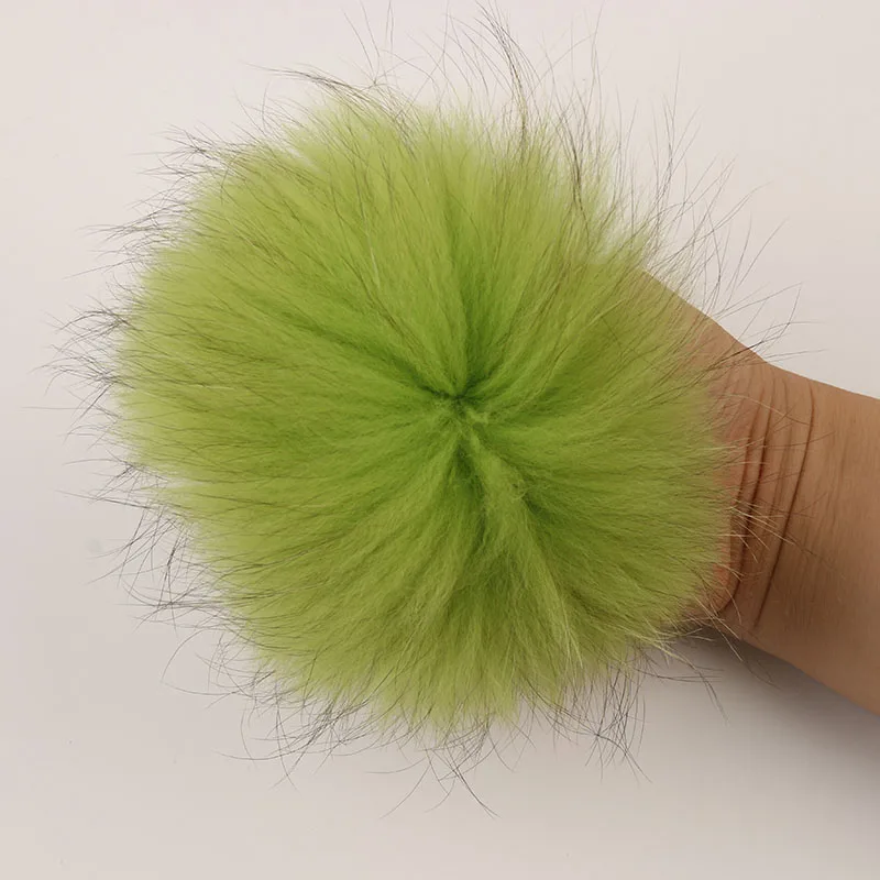 fruit green DANKEYISI помпоны из натурального меха 15-16 см DIY шарики-Помпоны из меха енота и лисы помпон из натурального меха для шапок сумки аксессуары для шарфов - Цвет: fruit green