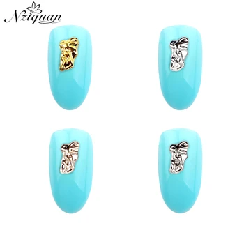 

50pcs irregular shape nail decoration 3d nail art decoration four-color metal alloy nail decoration art accessories wholesale