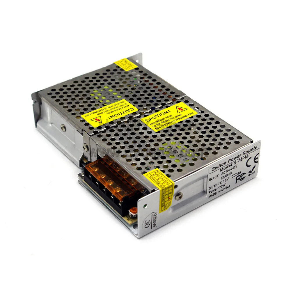 Универсальный импульсный источник питания DC 18V 4A 72W преобразователь драйвера AC100-240V к DC18V SMPS для светильник CCTV CNC маршрутизатор мотор