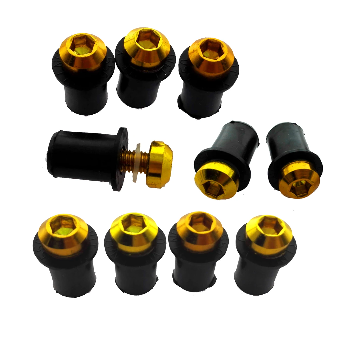 Motorcycle Fasteners 10PCS Aluminum Motorcycle M5 X 15mm Windshield Bolt Windscreen Screws Nut Fastener For Honda Suzuki Kawasaki Yamaha Ducati