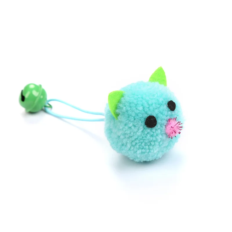 New Cat Toys Mouse Head Shape Bells Self Hi Toys Funny Cat Colorful Plush Mouse Elf Fun Pet Collars Pet Supplies