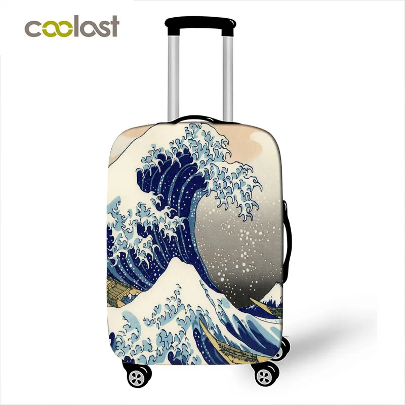 Van Gogh Art Oil Painting / Janpan Wave / Mona Lisa Luggage Protective Cover Elastic Suitcase Cover Anti-dust Trolley Case Cover 4