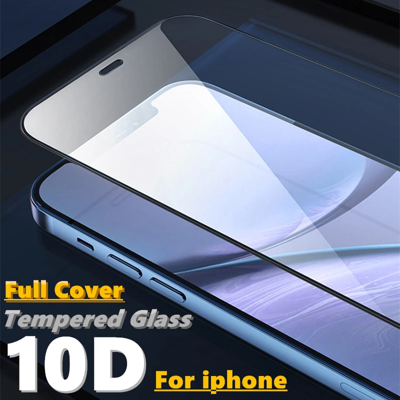 10D Screen Protector on the For iPhone 12 11 Pro MAX Xr X XS Max Full Cover Glass 7 8 Plus SE 2020 Tempered | Мобильные телефоны и