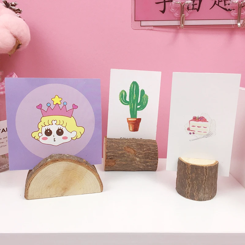 

10pcs/lot Rustic Natural Wood Table Frame Name Number Place Card Holder Memo Note Photo Picture Clip Wedding Party Decoration
