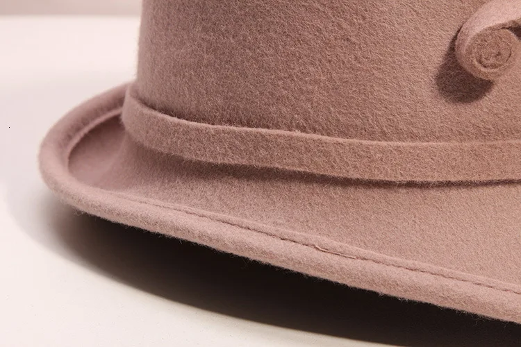 Женские осенние и зимние вечерние шляпы Fedora английская Дамская церковная модная Цветочная женская шляпа в форме колпака нерегулярные шерстяные фетровые шляпы