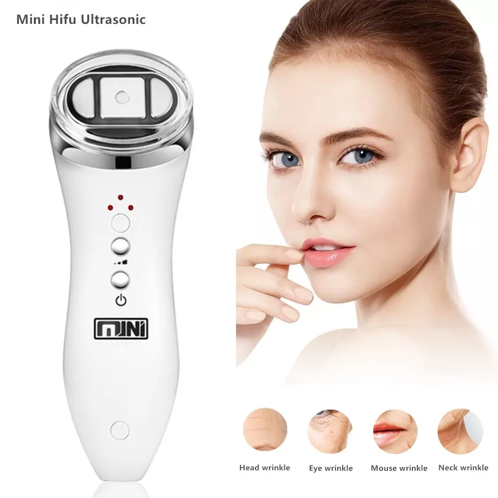 Мини HIFU ультразвуковой уход за кожей лица лифтинг лица RF радиочастота омоложение кожи против морщин Удаление затягивания терапия - изображение