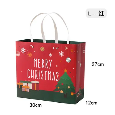 L red 30x12x27cm Merry Christmas Ретро Бумажные Подарочные коробочки, упаковка, украшения, новогодние принадлежности, Подарочный пакет для ювелирных изделий - Цвет: L red 30x12x27cm