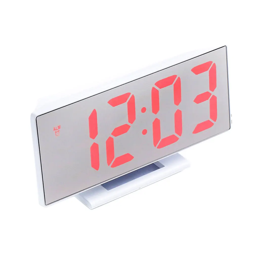 СВЕТОДИОДНЫЙ цифровой зеркальный электронные часы с будильником Часы Настольный Многофункциональный Повтор ночной дисплей настольные будильники 12/24-часовая система - Цвет: NO.6
