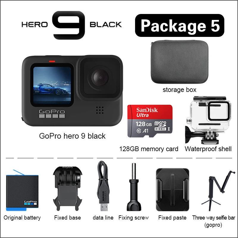 GoPro hero 9 black self timer anti shake 20MP camera live video camera 5K 4K Ultra HD ride ski Outdoor Sports Camera 