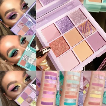

HOtsale 9 Colors Shimmer Matte Eyeshadow Makeup Pallet Set Palette Long-lasting Eye Shadow