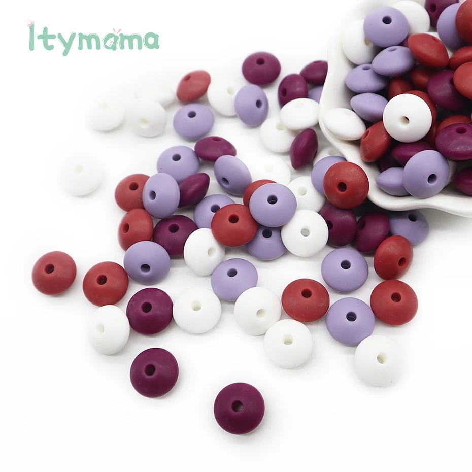 Itymama, 300 шт, чечевица, силиконовый прорезыватель, без бисфенола, Abacus Perle, силиконовые бусины, сделай сам, прорезыватель, ожерелье, игрушка для кормления, подарки, детский Прорезыватель