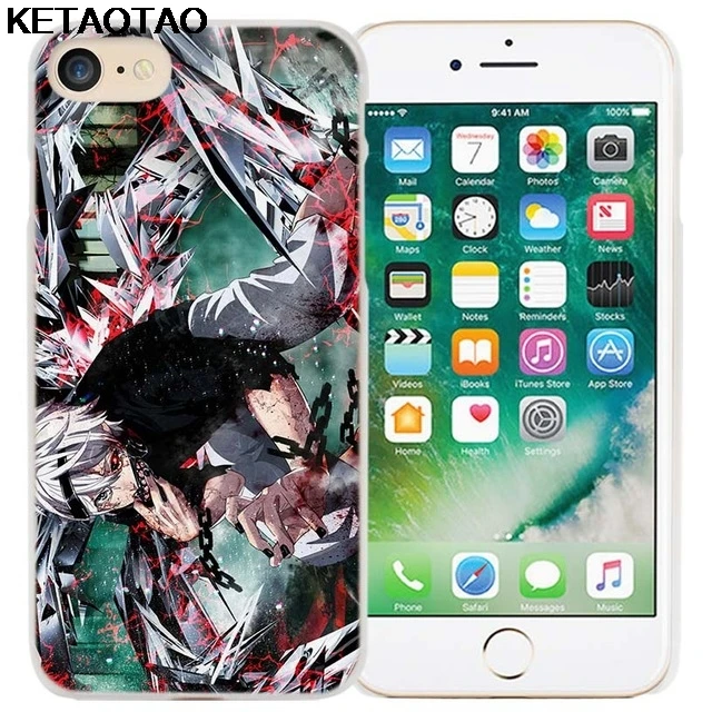 KETAOTAO Токийский Гуль E чехол для телефона s для iPhone 4S SE 5C 5S 6S 7 8 Plus X XS XR 11 Pro Чехол кристально чистый мягкий TPU чехол s - Цвет: Серый