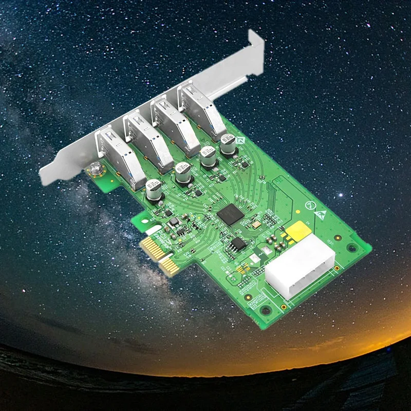 USB карта расширения PCIe X1 до 4 портов USB3.0 Type A 5 ГБ/сек. удлинитель адаптер для чипа