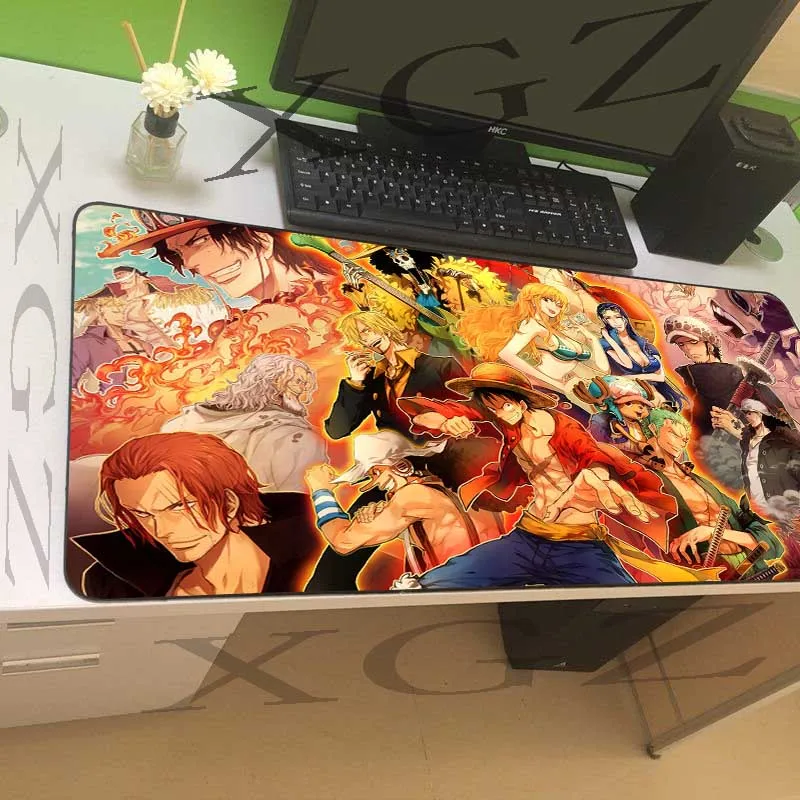 XGZ Аниме one piece Luffy сексуальные девушки большой игровой коврик для мыши черный замок-край компьютерный стол коврик Резиновая Полоса Скольжения Csgo геймер Xxl