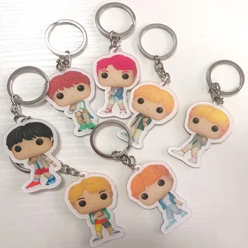 

KPOP Bangtan Keychain Cute Fashion Key Ring Gift Cartoon Accessories Star Surrounding Small Pendant