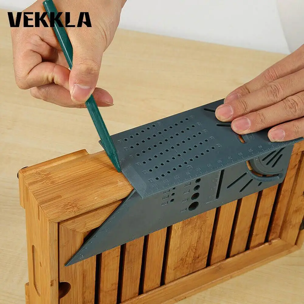 3D угловая измерительная линейка, пластиковая измерительная линейка, измерительная линейка с углом 45 градусов и 90 градусов, инструмент для измерения углов, домашний деревообрабатывающий инструмент, B3