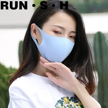 

3PC Ice Silk Cotton Dust Mask Sun Protection Anti Tidbits Washable Four Seasons Universal Sponge Repeatable Anti-pollution Mask