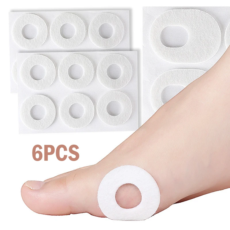 6pcs/sheet Callus Cushions Shoes Heel Pad Foam Round Toe Foot Corn