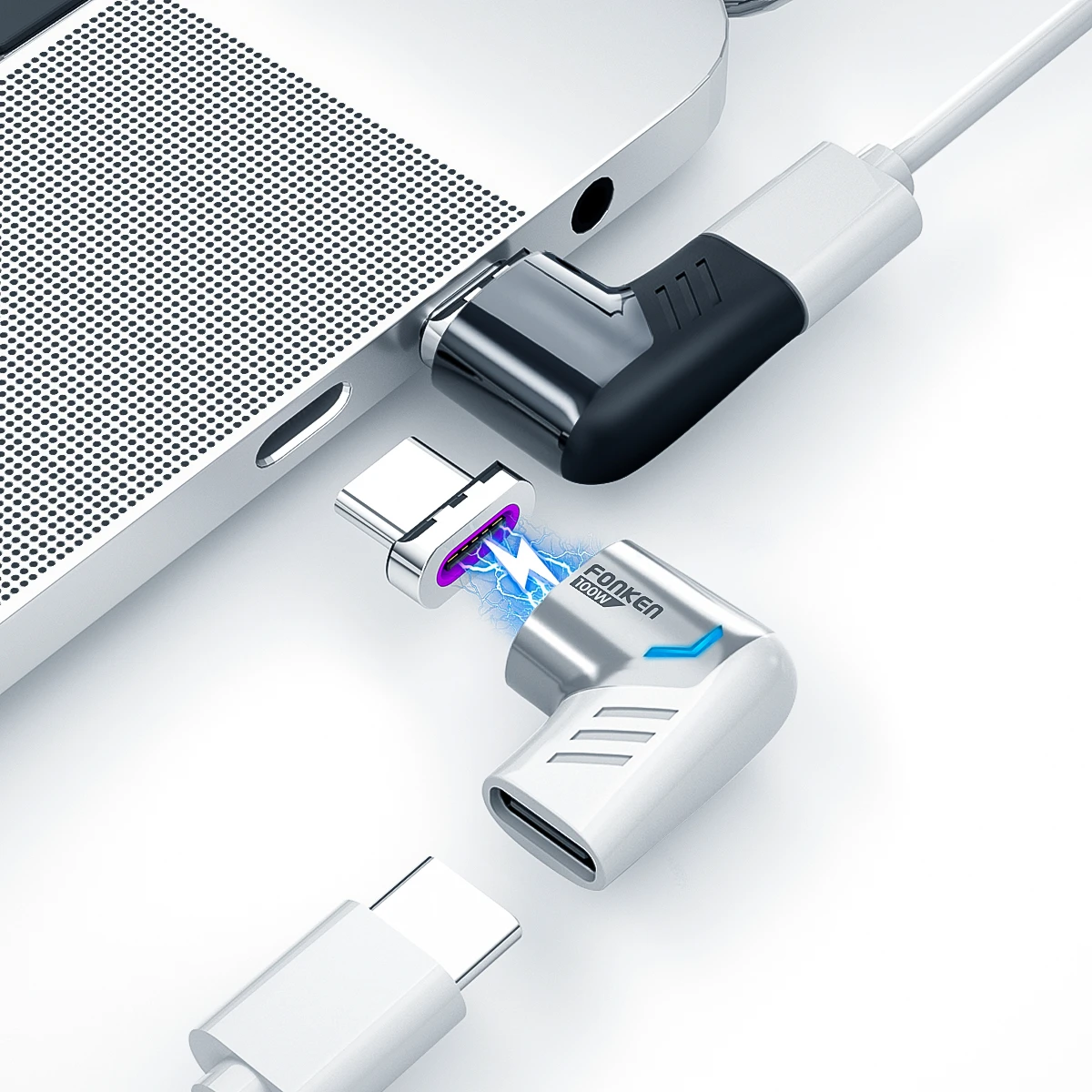 type c to iphone converter 100W USB C To Type C Magnetic Adapter for Macbook Fast Charge Usb Type C Magnet Converter Magnetic Cable Right Angle Connector type c to iphone converter