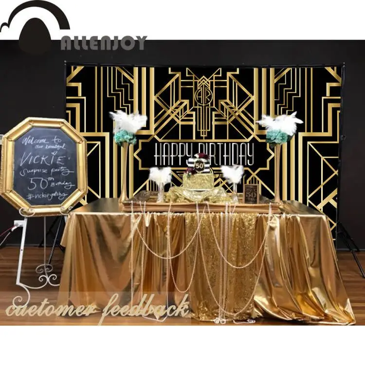Allenjoy 8X6Ft Photography Backdrops Great Gatsby Birthday Adults Children Party 