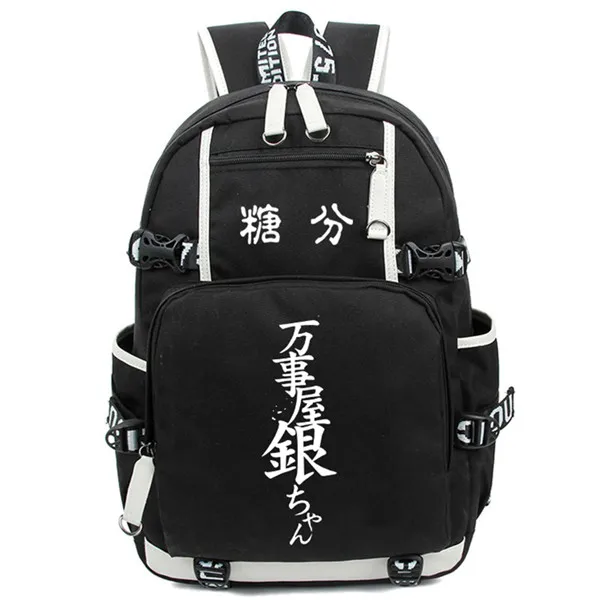 Gintama Cosplay Backpack Cartoon Luminous Student School Shoulder Bag Teenage Laptop Travel Bags - Цвет: 4
