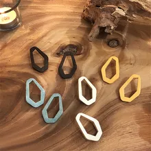 AOMU простой темперамент нерегулярные пустотелые Геометрические Квадратные деревянные Винтажные серьги-гвоздики, серьги для подарки женщине на день рождения вечерние ювелирные изделия