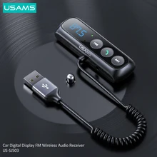 USAMS FM Transmitter Car Bluetooth 5.0 FM Radio Modulator Car Kit 5V USB Car Charger Handsfree Wireless Aux Audio MP3 Player Kit