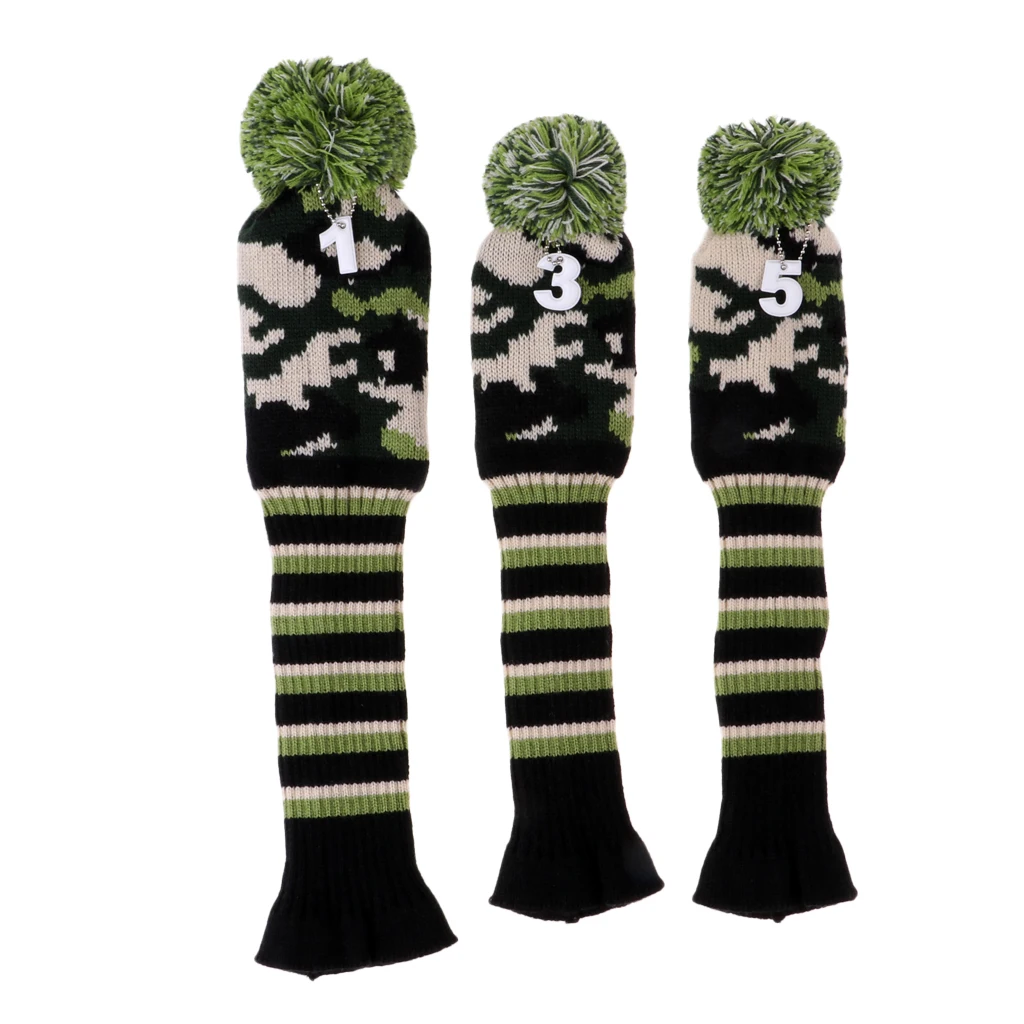 Комплект из 3 предметов для головных уборов Vintange Pom Sock Cover 1-3-5 для водителя Fairway Woods