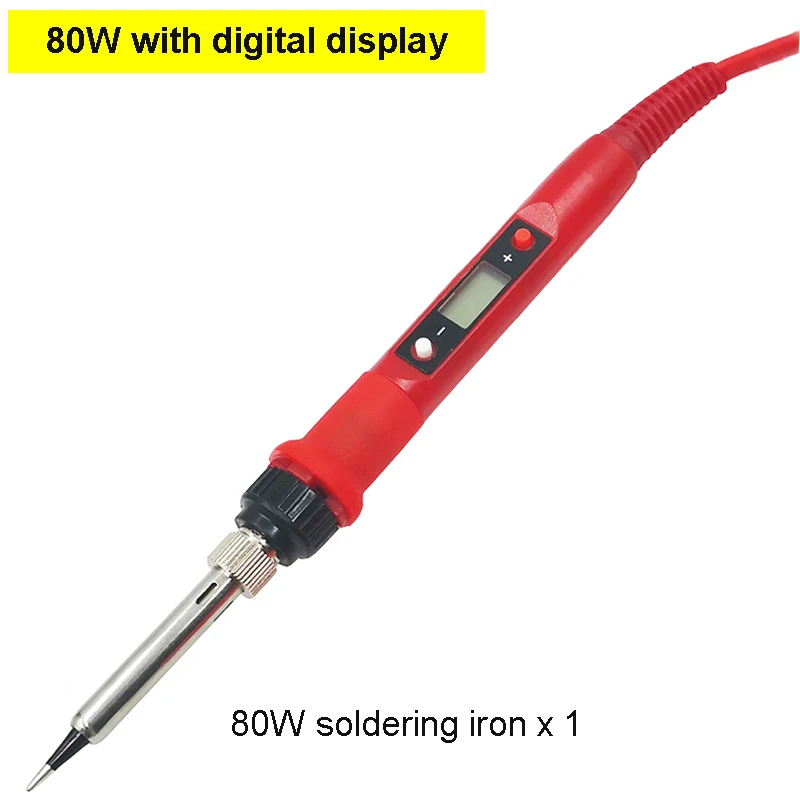 80W RED SET 1 60 Вт/80 Вт электрическая цифровая паяльная станция 220 В 110 В Регулируемая температура сварочные ПАЯЛЬНЫЕ НАКОНЕЧНИКИ инструменты аксессуары - Цвет: 80W RED SET 1