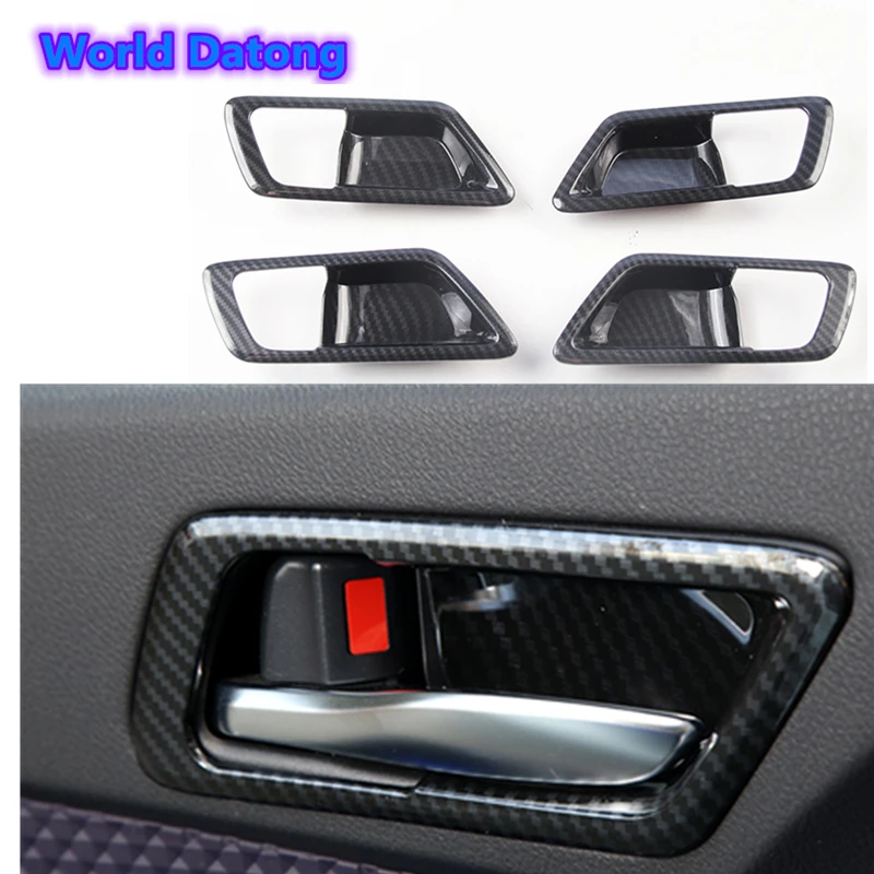 

Carbon Fiber Drawing Interior Door Handle Bowl Cover ABS Frame 4pcs For Toyota CHR C-HR IZOA 2016-2018