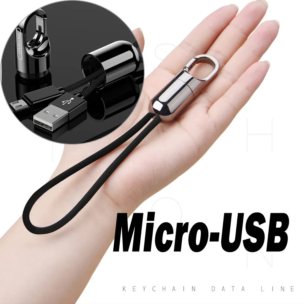 

Key Chain Micro USB Type C Lighting Cable Fast Charging Cable For Smart Phone Charger Usbc Typec Keychain Cord Short Cabel