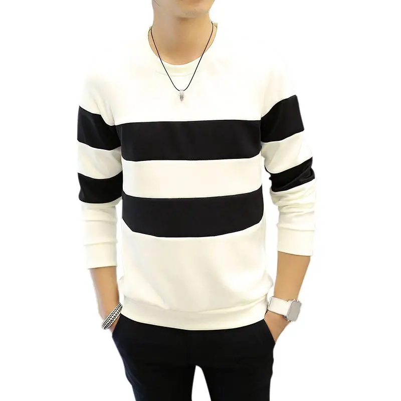 

Men T-Shirt Fashion Round Collar Autumn Color T-Shirt Tops Matching Loose Long Sleeve Casual Simple Wild T-Shirt