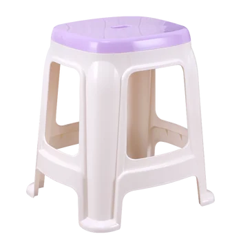

Plastic stool office home dining chair stool commercial high stool toilet bathroom non-slip thick two-color square stool