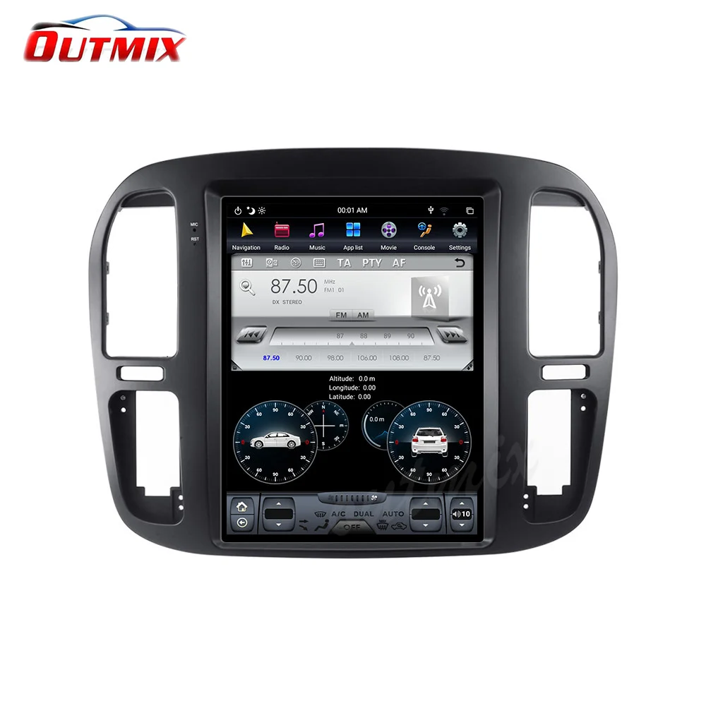 Автомобильный мультимедийный плеер Android 9 0 64 ГБ экран Тесла для TOYOTA LAND CRUISER LC100 Lexus