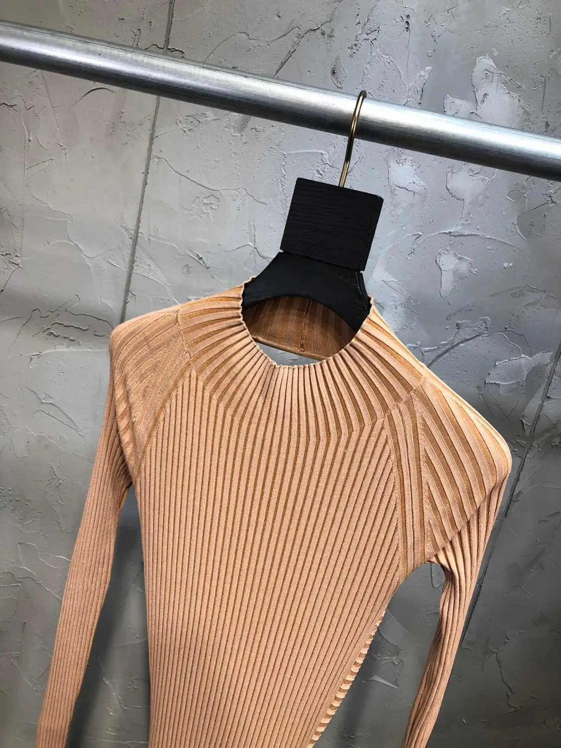 2019FW новое женское сексуальное платье женское с открытой спиной с длинным рукавом трикотажное платье 2 цвета ddxgz2