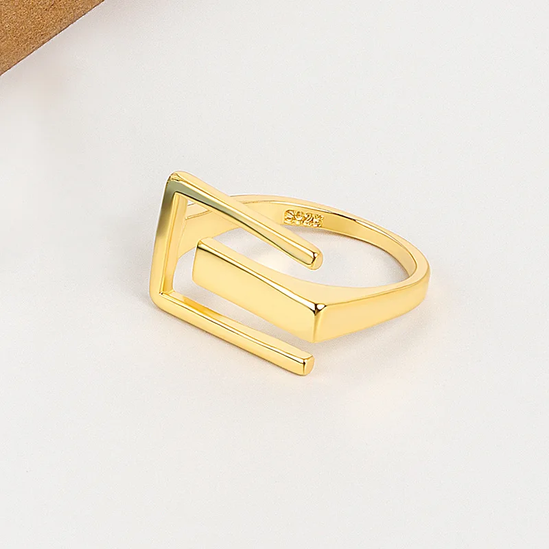 Silver Finger Ring finger ring silver ring couples rings adjustable rings opening ring Minimalist Hollow Out Geometric Adjustable Simple Handmade Opening Finger Fashion Jewelry Couple LIVVY