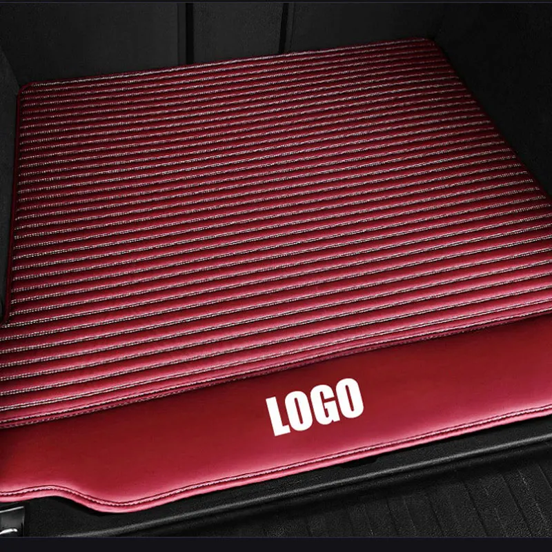 Custom car floor mats for Volkswagen vw passat polo golf tiguan jetta touran touareg bora Sagitar Magotan Teramont styling 3D - Название цвета: Trunk W RED