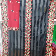 Черная кружевная ткань с камнями высокое качество кружева последние шелковые chffion кружева ткань оптом атласная ткань 5+ 2 ярдов/партия HL