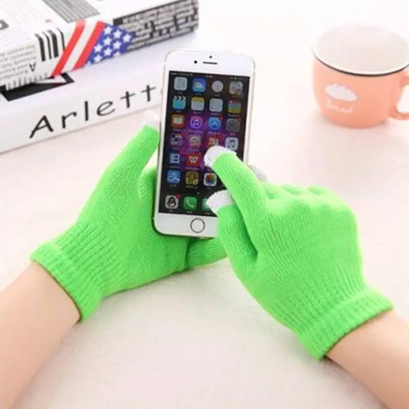 50 шт. перчатки для сенсорного экрана зимние теплые емкостные вязаные перчатки грелка для рук для сенсорного экрана смартфона - Цвет: 2