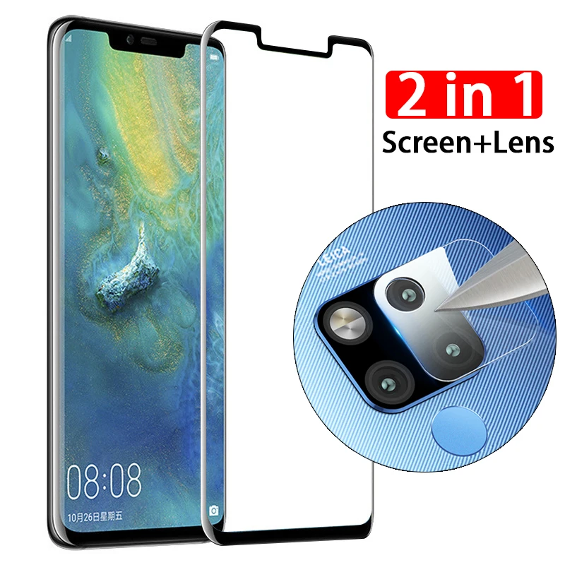 

2 in 1 Screen Camera Lens Tempered Glass Protector for Huawei Mate 20 Lite 10 Pro Y9 Prime 2019 P Smart Z Plus Nova 3i 3e film
