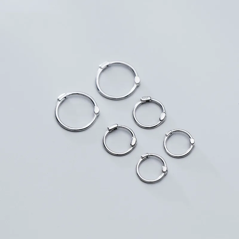 Минималистский стерлингового серебра 925 большие серьги-кольца для женщин большие круглые серьги с застежкой сережки-Кольца для дам
