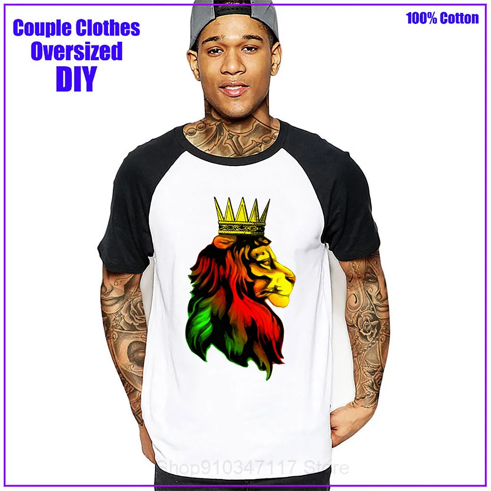 Королевские регги раста Лев фантазия Мужская футболка на заказ размера плюс ужас