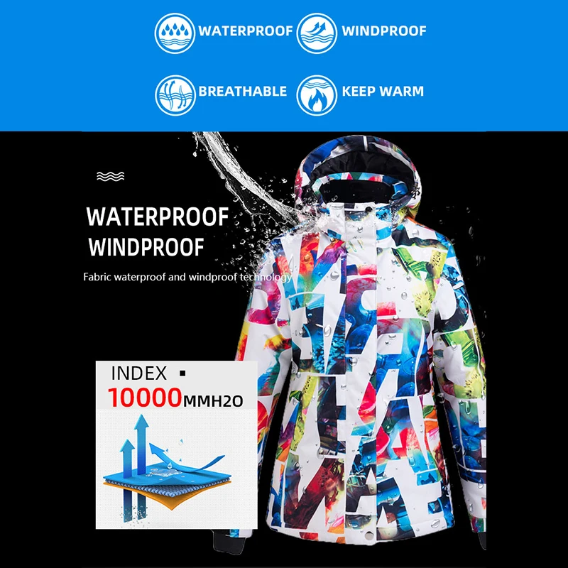 Winter Ski Jacket Women Waterproof Windproof Snowboard Coat Snow Female Warm Outdoor Mountain sport Skiing Suit
