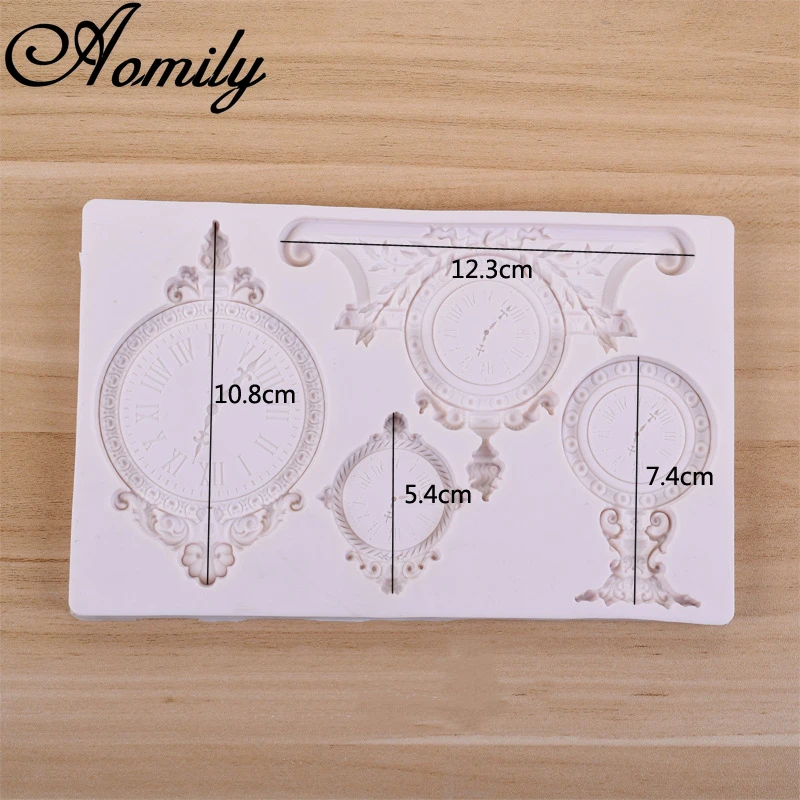 Aomily Silicone Cake Molds Pocket Watch Clock Cake Chocolate Mold Cake Decorating Tools Fondant Sugarcraft Bakery Accessories