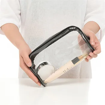 

Portable Women Travel Bags New Fashion Transparent Cosmetic Bag Waterproof PVC Female Zipper Clear Makeup Bags Toiletry Wash Bag