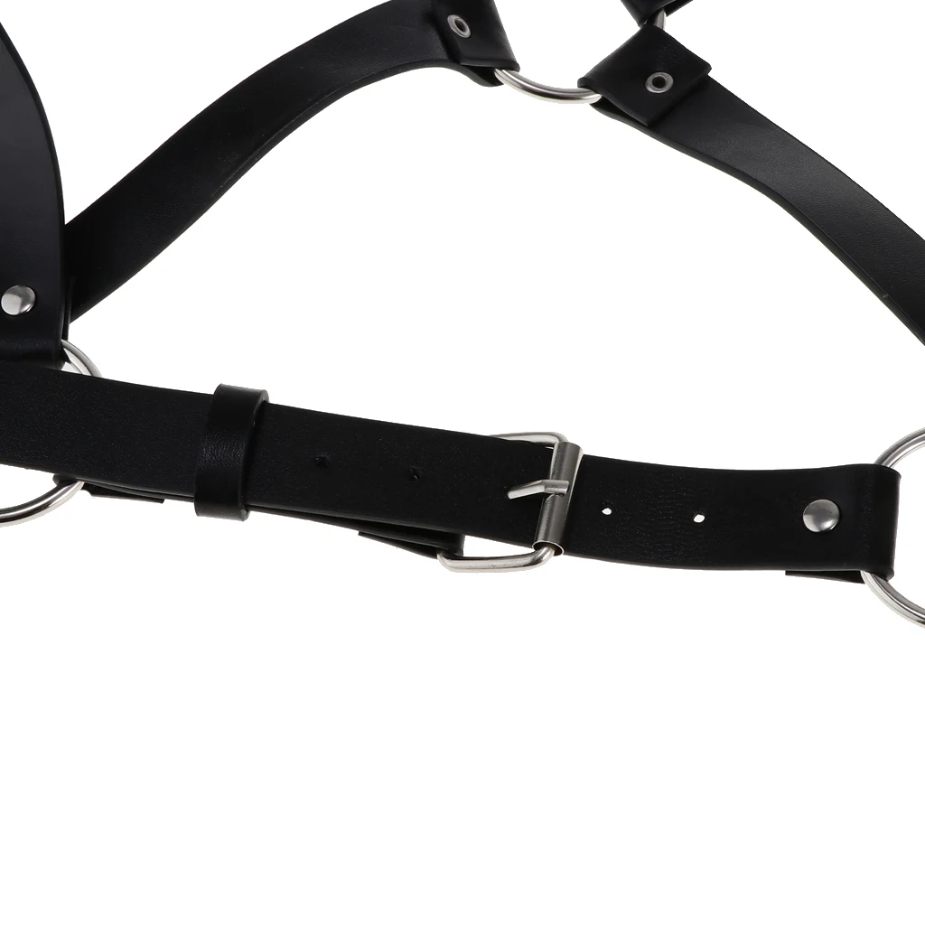  Men's Lingerie Body Chest Leather Harness Adjustable Suspenders Armor Buckles Costume  