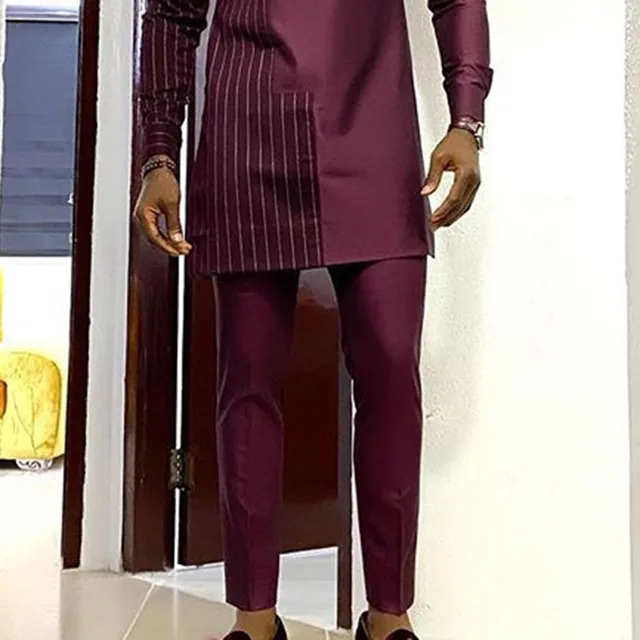 Ochuks African  Dashiki Long Sleeve Top+Pants - Image 3