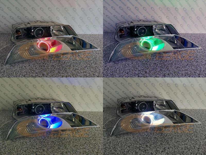 Для SKODA OCTAVIA 2 MK2 предварительно Фасонная ксеноновая фара 2004-2008 RF Bluetooth приложение многоцветная ультра яркая RGB светодиодный комплект ангельских глаз